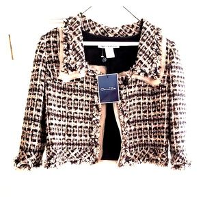 Oscar de la Renta 3/4 Sleeve Crop Jacket